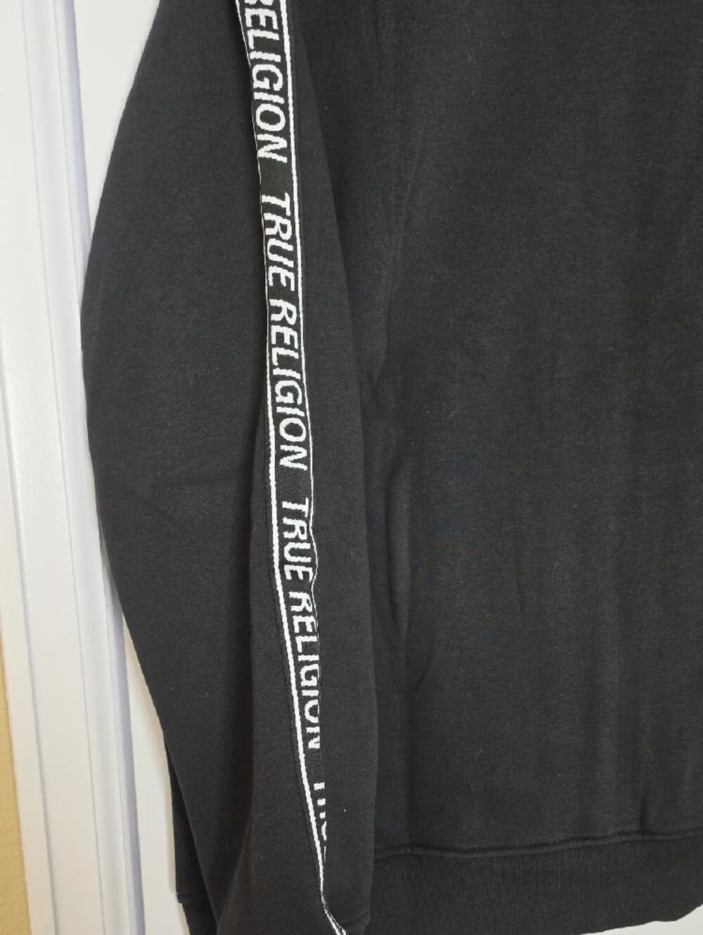 True Religion Full Zip Sweatshirt Jacket with White Logo Trim - New